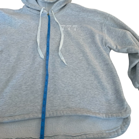 Princess Polly 777 Angel Number Grey Oversized Hoodie Fleece Pullover Jumper - Picture 6 of 11